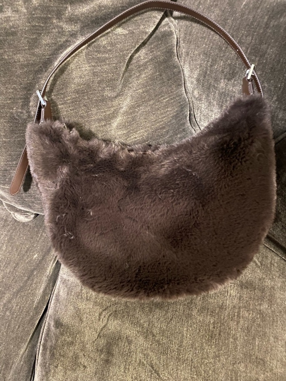 Kate Spade Nova Faux Fur Large Crescent Shoulder Bag